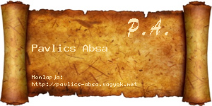 Pavlics Absa névjegykártya